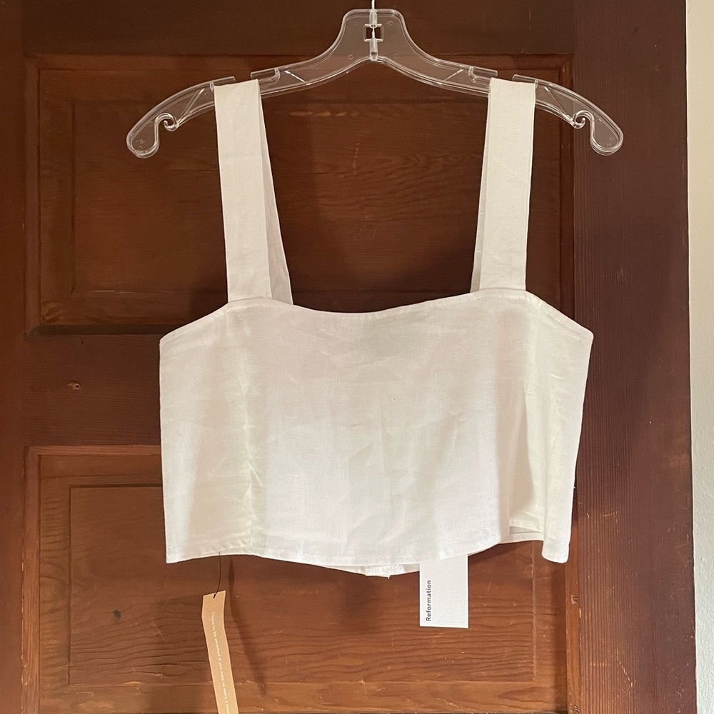 NWT Reformation Lorin Linen Tank Size Small